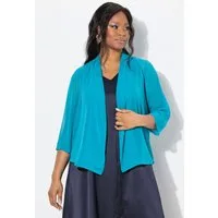 Ulla Popken Kurzjacke Chiffonjacke Oversized Schalkragen 3/4-Arm