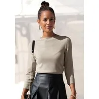 LASCANA 3/4 Arm-Pullover in leichter Strickqualität, figurbetonter Strickpullover, Basic