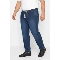 Men Plus 5-Pocket-Jeans Jeans Bauchfit Relaxed Fit Elastikbund bis 8 XL