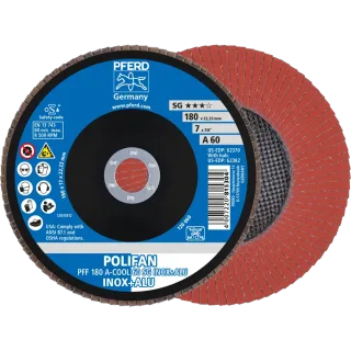PFERD TOOLS POLIFAN Fächerscheibe PFF flach A-COOL SG INOX+ALU Edelstahl/Alu - 67656185