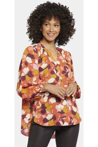 Bluse mit Puffärmeln, Blumenmuster | Gingervale