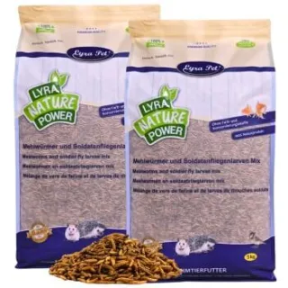 Lyra Pet Mehlwürmer-/Soldatenfliegenlarven-Mix 2x5 kg