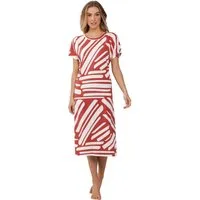 Pastunette Nachthemd Stylisches Damen Schlafshirt lang kurzer Arm (1-tlg) Grafisches Design