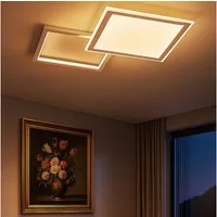 WOFI LED Deckenleuchte, LED-Leuchtmittel fest verbaut, Tageslichtweiß, LED Deckenleuchte mit Fernbedienung Deckenleuchte