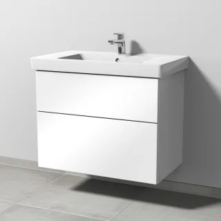 Sanipa 3way Waschtischunterbau zu Villeroy & Boch Subway 2.0 Waschtisch mit 2 Auszügen, Weiß-Glanz SF61478