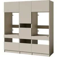 BASIC by Balculina Mehrzweckschrank-Set Washhome B/T/H 186x68x200 cm, (3-St), Breite 186cm, höhenverstellbare Metallfüße