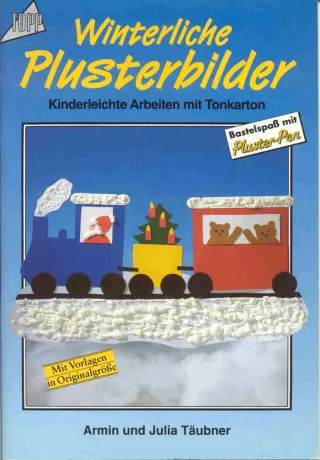 Winterliche Plusterbilder. Kinderleichte Arbeiten mit Tonkarton. Bastelspaß mit Pluster- Pen.