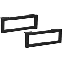 Prima-Online Möbelfuß Rechteckiges Metall-Möbelbein 35/50cm Schwarz Matt Möbelfuß Schrankfuß, (2-St)