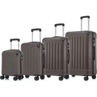 YONSLY Kofferset 4er Set, Reisekoffer Trolley mit 360° Rollen ABS-Hartschalen, 4 Rollen, (4 tlg., Sicherheitsschloss Weichem Gummigriff Handgepäck S/M/L/XL), Leichtes Gepäckset Trolley 4er Koffer Set, Reisekoffer
