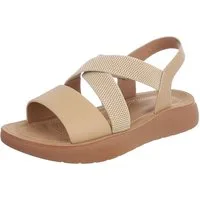 Ital-Design Damen Sandale mit Fersenriemen und Plateausohle Pantolette (92002719) Flach Pantoletten in Beige