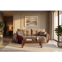 KONSIMO® 3-Sitzer Sofa NILO Schlafsofa, Einzelsofa, hergestellt in der EU, Liegefläche: 190 cm x 153 cm, mit Wellenunterfederung, mit zwei Zierkissen, mit Bettkasten