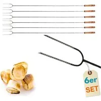GarPet Lagerfeuer-Grillspieß 6er Set Grillspieß Lagerfeuer 100cm Stockbrot Marshmallow Spieße
