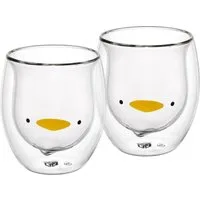 GRÄWE Glas GRÄWE Doppelwandige-Thermogläser, 285ml, 2er Set, Motiv Ente, Glas