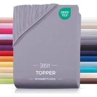 Carpe Sonno Spannbettlaken Topper Spannbetttuch Jersey 140x200 160x200 180x200 200x200 Baumwolle, Jersey, Gummizug: rundum, (1 Stück), Topper Spannbettlaken 160x200 für Matratzen bis 10cm Höhe
