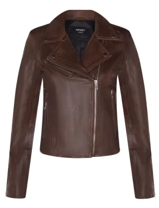 Klassische Damen-Brando-Bikerjacke aus Leder in Loughton