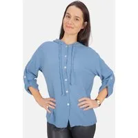 Seasons of April Hemdbluse Musselin Camila Oversized 100% Baumwolle Musselinbluse: Oversized, Halbarm & Kapuze
