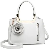 Miss Lulu Handtasche Damen Blumen-Design Henkeltasche aus Kunstleder Elegante Umhängetasche