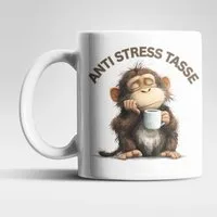 WS-Trend Tasse Anti Stress Affe Kaffeetasse Teetasse Tasse Geschenkidee 325 ml, Keramik