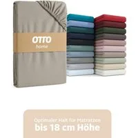 OTTO home Spannbettlaken PHYSALIS in BASIC und PREMIUM Qualität, 100% Baumwolle, Jersey (160 g/m), Gummizug: rundum, (2 Stück), für Matratzen bis 18 cm Höhe, Bettlaken, Spannbetttuch, pflegeleicht