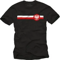 MAKAYA Print-Shirt Polnische Flagge Herren Polen Fahne Fußball Trikot Männer Geschenke (Schwarz, Blau, Grün, Grau, Blaugrau, Weiß, S, XL, 3XL, 4XL, 5XL, L, M, XXL) Baumwolle