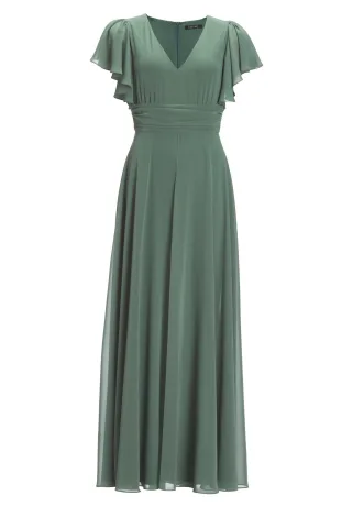 SWING - Chiffon Jumpsuit mit Überrock und Volantärmeln deep slate - Gr. - 42