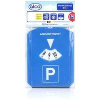 alca Parkscheibe Parkscheibe, Parkuhr & Eiskratzer mit 3 Einkaufswagenchips für Auto (1-St., 3 in 1: Mit Eiskratzer & Einkaufschips)