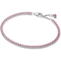 Pandora Armband PANDORA Timeless Damen Tennisarmband 925er Silber rosa Zirkonia