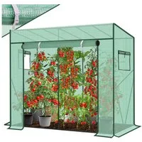 Sekey Tomatengewächshaus Gewächshaus Folie Treibhaus Foliengewächshaus für Garten und Balkon, 200 x 77 x 170cm Tomatenhaus Stabil Gewächshaus Winterfest