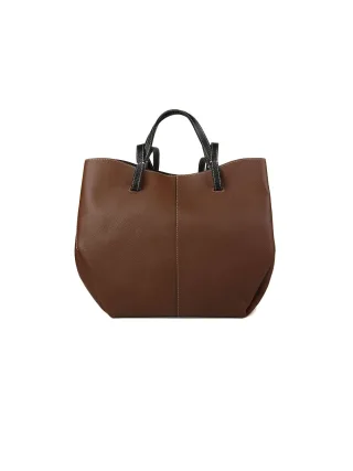 Giulia Monti Tote Bag Walnussbraun Schwarz