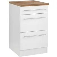 KOCHSTATION Unterschrank KS-Samos 50 cm breit, mit 2 großen Auszügen