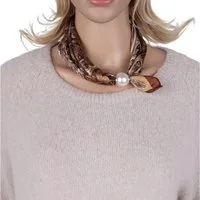 MIRROSI Nickituch Schmales Halstuch mit magnetischem Clip, Damen Halstuch deal für Frühling,Sommer, Herbst
