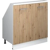 Vicco Kommode Rion, Artisan Eiche/Weiß/Weiß, mit 2 Türen (1 St)