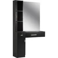 Barberpub Spiegelschrank Barberpub Friseurplatz Spiegeltisch mit Schubladen 3036BK