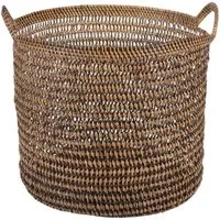 Casa Moro Flechtkorb Rattan Korb Eda Braun mit Henkel (Allzweckkorb Pflanzkorb Blumenkorb Weidenkorb)