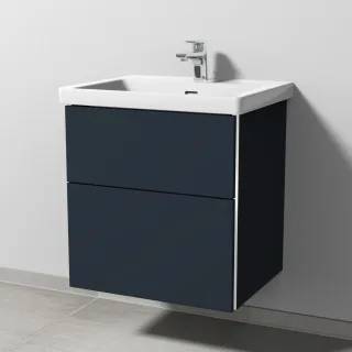 Sanipa 3way Waschtischunterbau zu Villeroy & Boch Subway 3.0 Waschtisch mit 2 Auszügen, Marine-Matt BP8461R