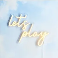 Lights4fun LED Wandleuchte LED Neon Schriftzug Let's Play