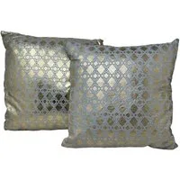 Jet-Line Dekokissen 2-er Deko Zier Kissen Set Raute Gold 40x40 cm Sofa