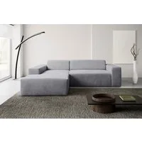 WERK2 Ecksofa Zeus-L 253 cm breit, bequemes Cord-Sofa in L-Form, urbanes Design, Organische curvy-trend Couch mit großer Komfort-Ottomane