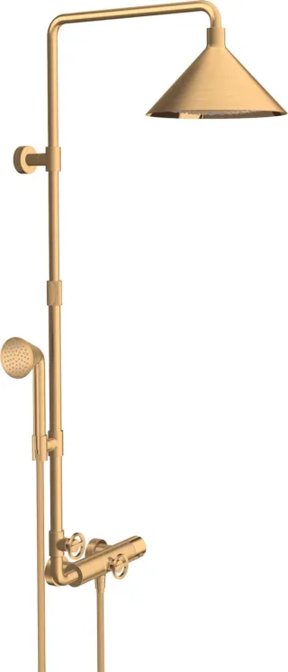 Hansgrohe Showerpipe Axor Front Brushed Brass 26020950