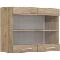 Vicco Glashängeschrank R-Line, Sonoma/Goldkraft Eiche, 80 cm (1-St)