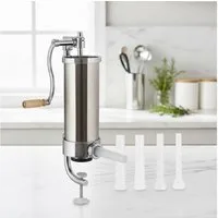 Melko Wurstfüllaufsatz Wurstfüllmaschine Edelstahl Wurstspritze Presse Gastro Küche Maschine, Zubehör für Universal, ergonomische Handkurbel