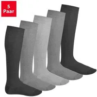 Footstar Langsocken EVERYDAY! 5 PAAR Damen & Herren Kniestrümpfe Lange Socken kniehoch