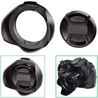 Hama Gegenlichtblende Snap mit Objektivdeckel 58mm Gegenlichtblende (Universal Sonnenblende Objektiv Deckel Blende Weitwinkel Schutz)