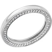 CELESTA Fingerring Silber 925 rhodiniert mit 104 weißen Zirkonia-Steinen