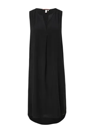 Q/S designed by - Knielanges Viskosekleid schwarz - Gr. - 36