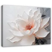 Wallarena Leinwandbild Blumen Abstrakt - Grau - Elegant - Wohnzimmer, Blumen, 40x30x2cm