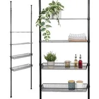 bremermann Teleskopregal 2 Körbe, 2 Ablagen, Waschmaschinenregal bis max. ca. 290 cm