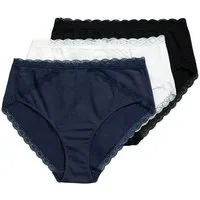 Ulla Popken Slip Midislips 3er-Pack Spitzenband