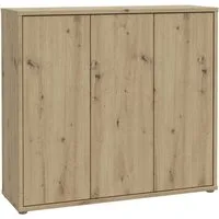 FORTE Schuhschrank Alice Springs, Schuhschrank, Platz für 20 Paar Schuhe, 3 Türen (B/H/T 109,2/99,1/34,9 cm) Stauraumschrank, Mehrzweckschrank, grifflose Front, Push to open
