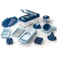 Genius Gemüseschneider Zerkleiner Nicer Dicer Fusion Smart Gemüsehobel manuell, Julietti Spiralschneider für Juliennes, Würfel